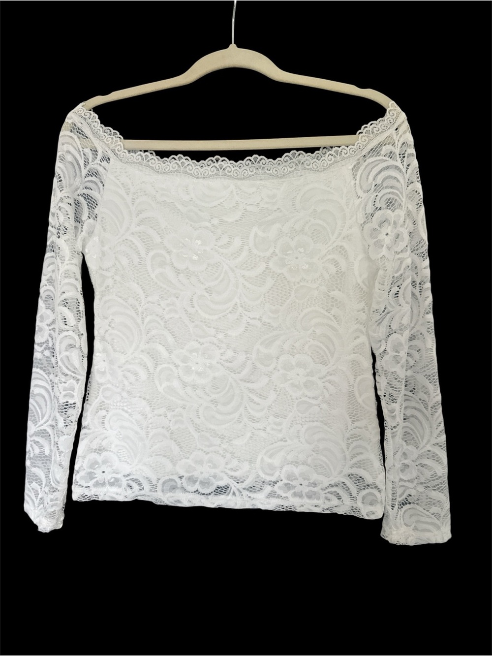Classic Off-Shoulder White Lace Top